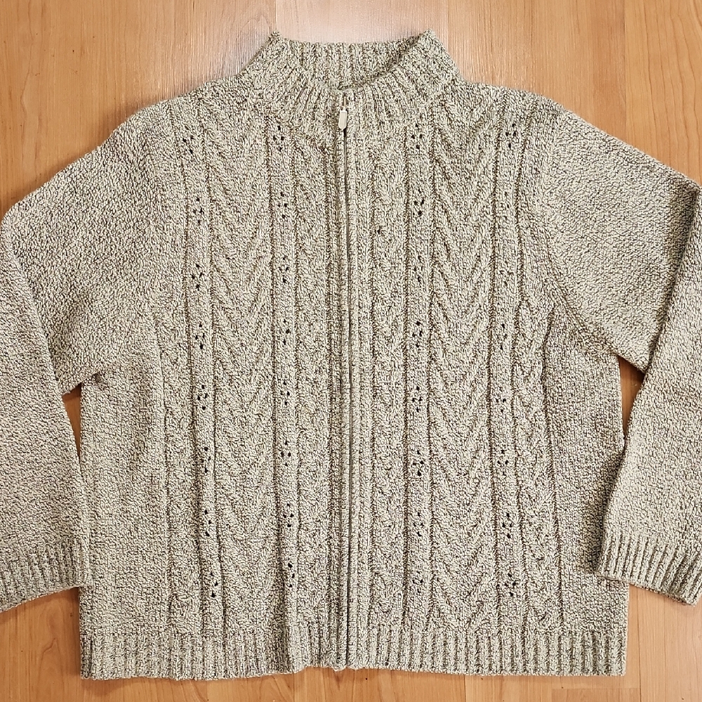 Vintage Carol Rose Full Zip Grandma Cardigan